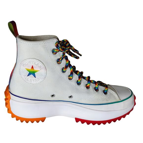 Converse Run Star Hike Hi Platform PRIDE Rainbow Sneakers Size 8 Women 6.5 Mens - Picture 1 of 11
